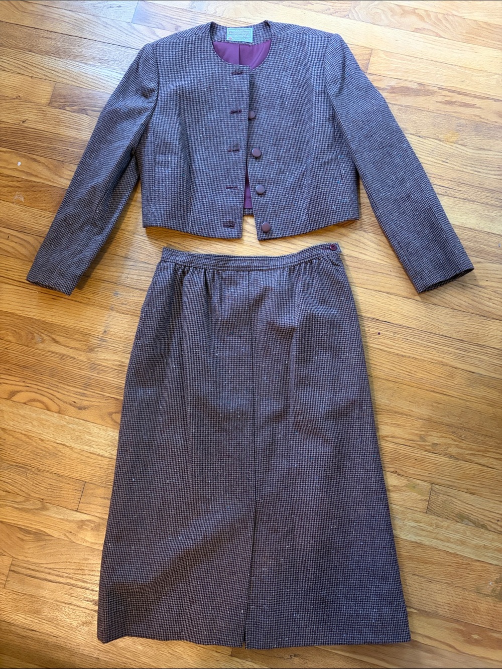 Vintage 1970s Pendleton jacket and skirt set.